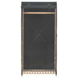 Berkfield Home Wardrobe Grey 79x40x170 cm Fabric - Size: 79 x 40 x 170 cm - thumbnail 2