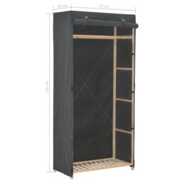 Berkfield Home Wardrobe Grey 79x40x170 cm Fabric - Size: 79 x 40 x 170 cm - thumbnail 6