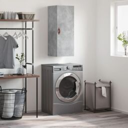 Berkfield Home Wall Mounted Cabinet Concrete Grey 34.5x34x90 cm - thumbnail 1