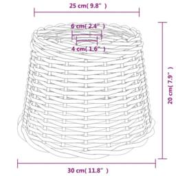 Berkfield Home Ceiling Lamp Shade Brown √ò30x20 cm Wicker in Light Brown - Size: 30x20 cm - thumbnail 6