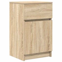 Berkfield Home Bedside Cabinet Sonoma Oak 39x35x65 cm Engineered Wood - Size: 39 x 35 x 65 cm - thumbnail 2