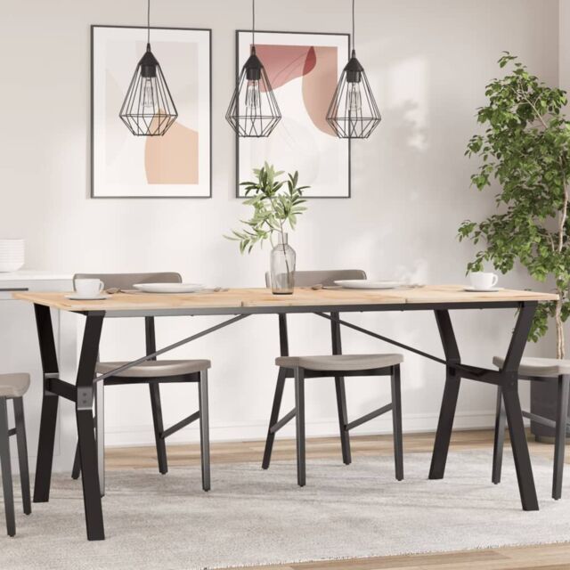 Berkfield Home Dining Table Legs Y-Frame 160x80x73 cm Steel in Black - Size: 160 x 80 x 73 cm - image 1
