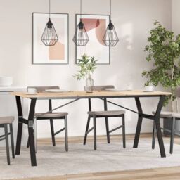 Berkfield Home Dining Table Legs Y-Frame 160x80x73 cm Steel in Black - Size: 160 x 80 x 73 cm - thumbnail 3