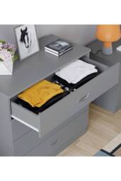 HD Designs Riano 4 Drawer Chest of Drawers Storage in Grey - thumbnail 6