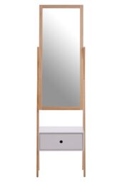 Orsina Full Length Mirror Stand, Modern Ladder Design Large Bathroom Mirror, Stable Design Large Tall Mirror Stand in Natural - thumbnail 3