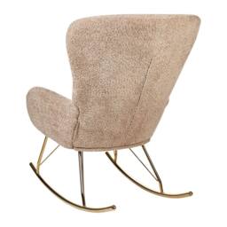 Wyld and Coco Beige Bouclé Rocking Armchair with Metal Legs Retro Style - thumbnail 6