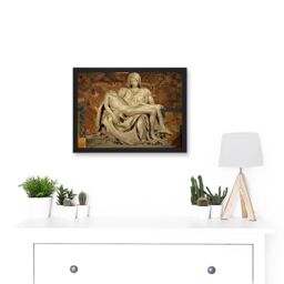 Artery8 Michelangelo Pieta 1499 Painting A4 Artwork Framed Wall Art Print in Black - thumbnail 2