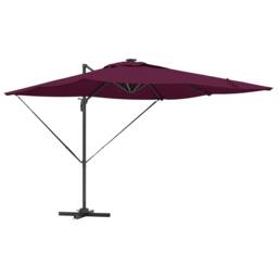 Berkfield Home Cantilever Roma Parasol with LEDs in Bordeaux Red, 286 x 285 x 27… in Burgundy