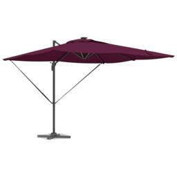 Berkfield Home Cantilever Roma Parasol with LEDs in Bordeaux Red, 286 x 285 x 27… in Burgundy - thumbnail 3
