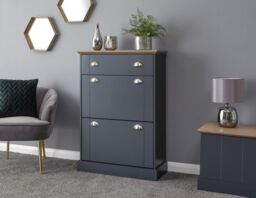 GFW Kendal Deluxe Shoe Cabinet in Blue - thumbnail 1