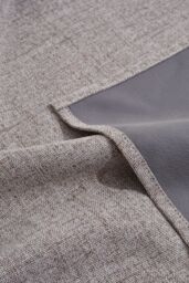 H&O Direct Beige Faux Linen Blackout Curtains Pair with Back Tab & Pole Pocket Top, 168cm W x 229 cm H - thumbnail 5
