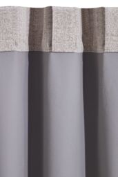H&O Direct Beige Faux Linen Blackout Curtains Pair with Back Tab & Pole Pocket Top, 168cm W x 229 cm H - thumbnail 4