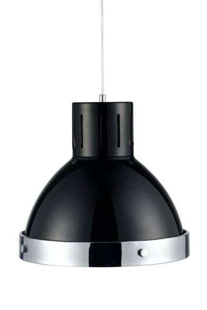 Orsina Chrome Bell Shaped Pendant Light in Black - image 1