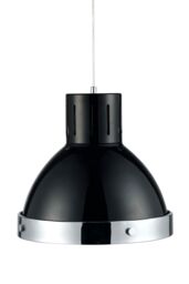 Orsina Chrome Bell Shaped Pendant Light in Black