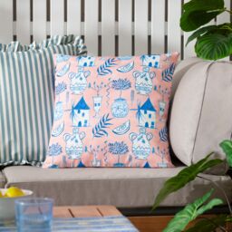 Furn Aegina Printed Outdoor Cushion in Peach - thumbnail 1