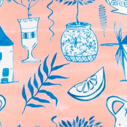 Furn Aegina Printed Outdoor Cushion in Peach - thumbnail 5