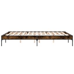 Berkfield Home Bed Frame without Mattress Smoked Oak 140x200 cm in Brown - thumbnail 5