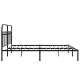 Berkfield Home Metal Bed Frame without Mattress with Headboard Black 183x213cm - Size: 183x213 cm - thumbnail 5