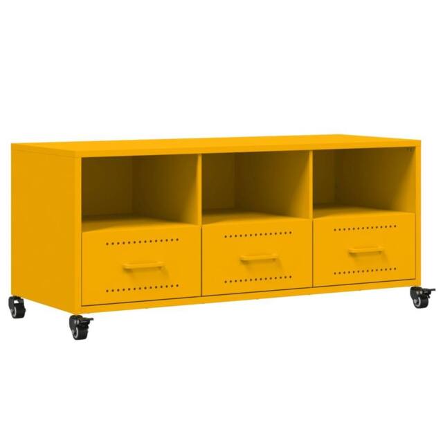 Berkfield Home TV Cabinet Mustard Yellow 100.5x39x43.5 cm Steel - image 1