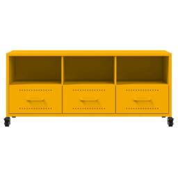 Berkfield Home TV Cabinet Mustard Yellow 100.5x39x43.5 cm Steel - thumbnail 6