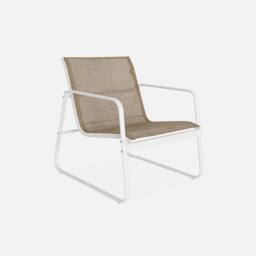 sweeek 4-seater Metal Garden Furniture Set in White - thumbnail 3