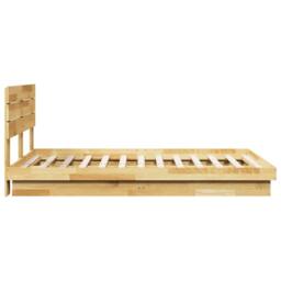 Berkfield Home Bed Frame with Headboard without Mattress 120x200 cm Solid Wood Oak in Tan - Size: Small Double - thumbnail 7
