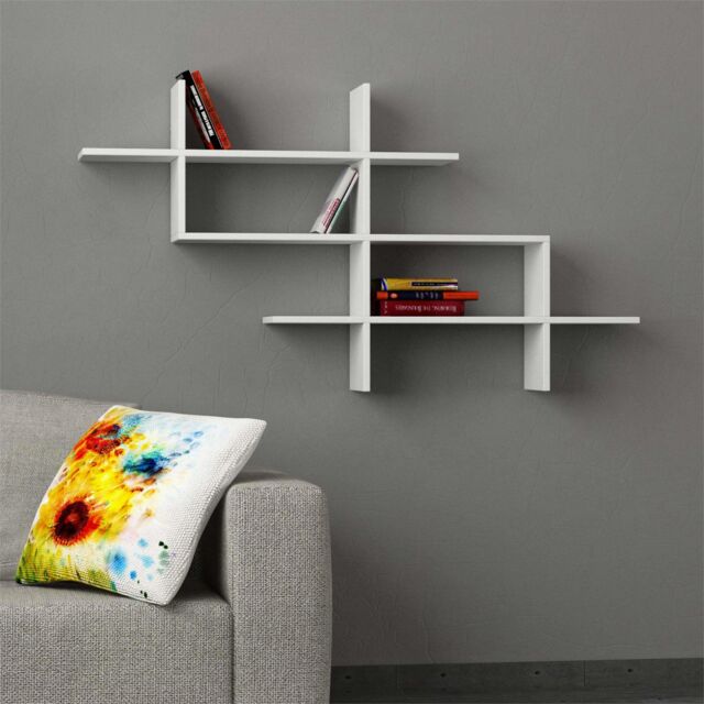 Decortie Halic' Wall Mounted Shelf Floating Bookcase 150cm Wide in White - Size: 1 Pack - image 1
