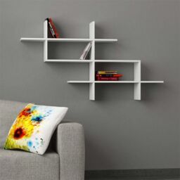 Decortie Halic' Wall Mounted Shelf Floating Bookcase 150cm Wide in White - Size: 1 Pack - thumbnail 3