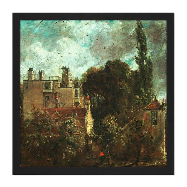 "Artery8 Wall Art Print John Constable The Grove Or The Admirals House In Hampstead Square Framed Picture 16X16 Inch in Black - Size: W16"" x H16""" - image 1