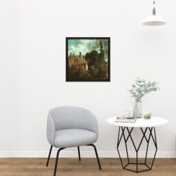 "Artery8 Wall Art Print John Constable The Grove Or The Admirals House In Hampstead Square Framed Picture 16X16 Inch in Black - Size: W16"" x H16""" - thumbnail 2