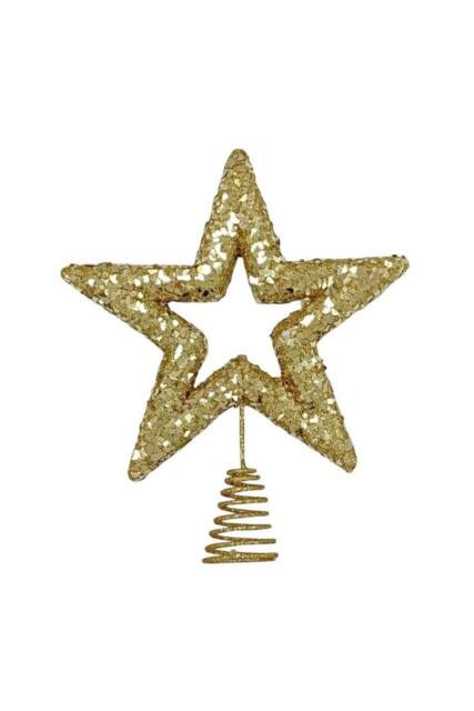 KDMD Gold Glitter Star Tree Topper 2 Pack - image 1