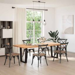 Berkfield Home Dining Table Legs V-Shape 2 pcs Black 60x(72-73.3) cm Steel - thumbnail 1