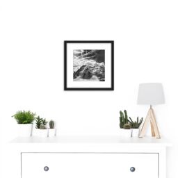 Artery8 Buisse Mont Blanc Tacul Mountain Summit Photo 8X8 Inch Square Wooden Framed Wall Art Print Picture with Mount in Black - thumbnail 2