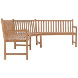 Berkfield Home Garden Corner Bench 185x185x90 cm Solid Teak Wood in Brown - Size: 185 x 185 x 90 cm - thumbnail 2