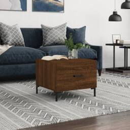 Berkfield Home Decorative Coffee Table Brown Oak 50x50x40 cm Engineered Wood - Size: 50 x 50 x 40 cm - thumbnail 2