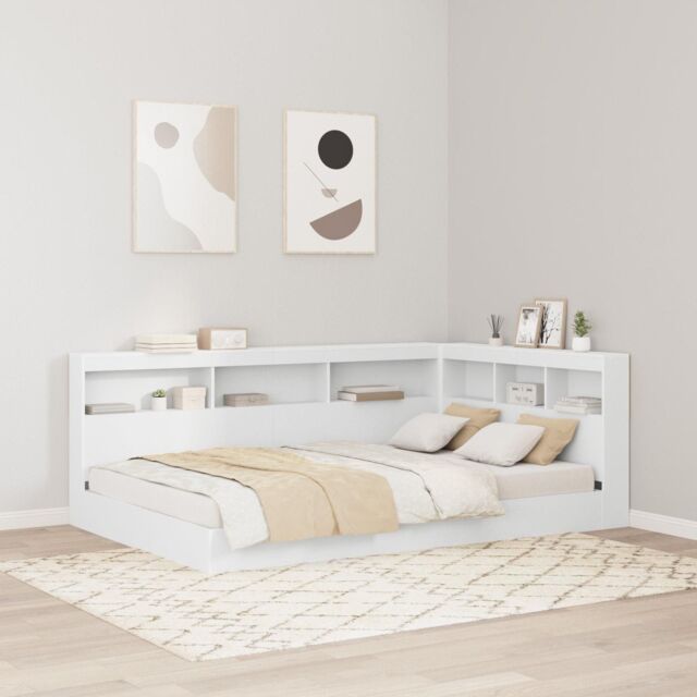 Berkfield Home Storage Headboard with Shelf with Headboard with Storage White 120 cm Engineered wood - image 1