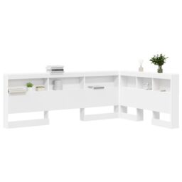 Berkfield Home Storage Headboard with Shelf with Headboard with Storage White 120 cm Engineered wood - thumbnail 3