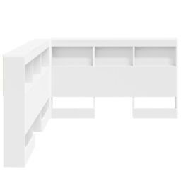 Berkfield Home Storage Headboard with Shelf with Headboard with Storage White 120 cm Engineered wood - thumbnail 6