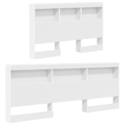 Berkfield Home Storage Headboard with Shelf with Headboard with Storage White 120 cm Engineered wood - thumbnail 4