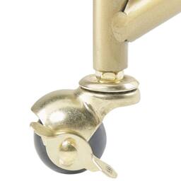 Wyld and Coco Gold Metal and Glass Kitchen Trolley Braked Wheels Two Tempered Glass - thumbnail 6