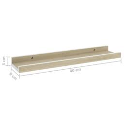 Berkfield Home Decorative Wall Shelves 2 pcs White & Sonoma Oak 40x9x3 cm - Size: 40 x 9 x 3 cm - thumbnail 9