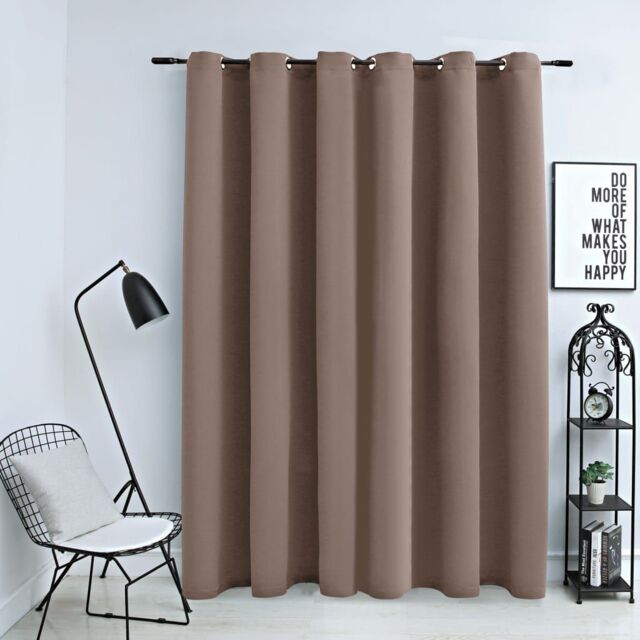 Berkfield Home Blackout Curtain with Metal Rings Taupe 290x245 cm - image 1