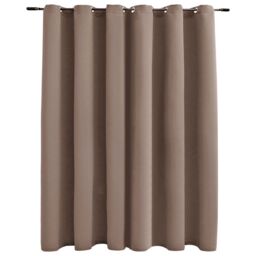Berkfield Home Blackout Curtain with Metal Rings Taupe 290x245 cm - thumbnail 2