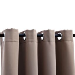 Berkfield Home Blackout Curtain with Metal Rings Taupe 290x245 cm - thumbnail 3
