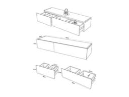 Vente-unique Suspended Bathroom Vanity Unit In Mindi Wood With Double Ceramic in Light Oak - thumbnail 8