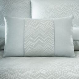 Portfolio Home Antibes Chevron Waves Filled Boudoir Cushion Pillow 32 x 50cm in Silver - Size: 50 cm x 30 cm - thumbnail 1