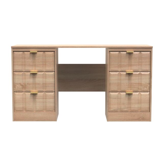Ready Assembled 2 U Seattle 6 Drawer Kneehole Desk (Ready Assembled) in Light Oak - image 1