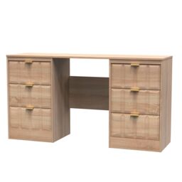 Ready Assembled 2 U Seattle 6 Drawer Kneehole Desk (Ready Assembled) in Light Oak - thumbnail 3