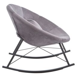 Orsina Unique Black Chair, Stylish Conical Seat With Velvet Upholstery, Luxe Armless Chair With A Plush Cushion in Grey - thumbnail 4