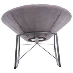 Orsina Unique Black Chair, Stylish Conical Seat With Velvet Upholstery, Luxe Armless Chair With A Plush Cushion in Grey - thumbnail 5